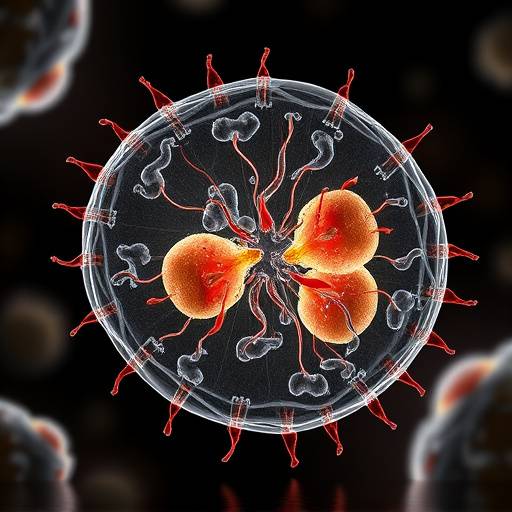 A still from an educational animation, depicting cells dividing and replicating with detailed scientific accuracy.